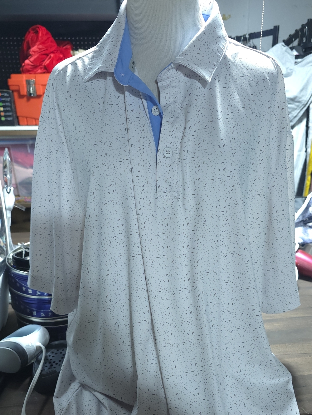 Walter Hagen Womens Short-Sleeve Polo Shirt Drywick - White with Gray